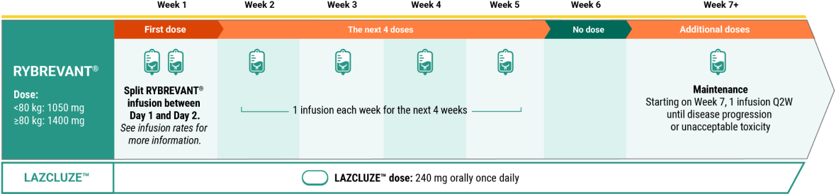 RYBREVANT® (amivantamab) and LAZCLUZE™ dosing schedule